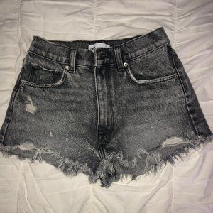 Zara High Waisted Acid Wash Short